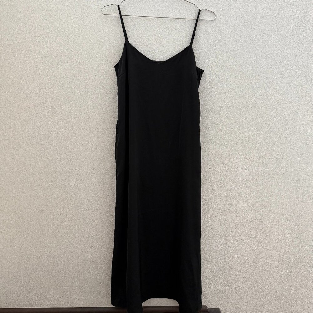 UNIQLO Size S Black Satin Camisole Long Dress